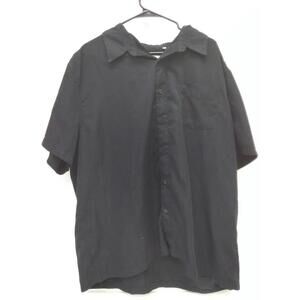 Milano Bay Shirt Mens 2XL Black Island Camp Casual Short Sleeve Button Up Pocket